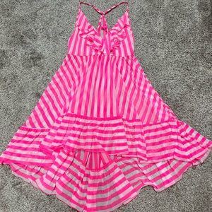 Pink Striped Ruffle Summer Dress - Women Intimates & Sleepwear